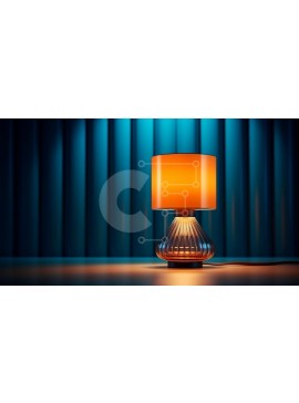 Intra Συλλεκτικό Ξύλινο Παζλ Plywood  4mm - Επιτραπέζιο φωτιστικό με πορτοκαλί σκιά σε τραπέζι Σε Ξύλινο Κουτί - Διαστάσεις Puzzle: 10x10 cm – 25 κομμάτια