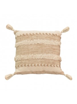 Μαξιλάρι Rozi Inart μπεζ ύφασμα 45x45x2.5εκ