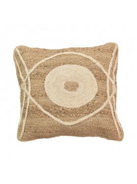 Μαξιλάρι Foliens Inart φυσικό-εκρού 100% γιούτα 45x45x2.5εκ