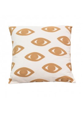 Μαξιλάρι Eyes Inart φυσικό-λευκό ύφασμα 60x60x2.5εκ