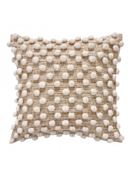 Μαξιλάρι Finne Inart βαμβακερό σε μπεζ απόχρωση 45x45εκ
