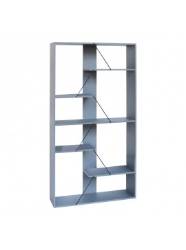 Βιβλιοθήκη Tars pakoworld γκρι-μαύρο 84x25.5x154.5εκ 304-000010