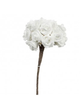 Artekko Roses Bouquet Μπουκέτο με Τεχνητά Τριαντάφυλλα Λάτεξ Λευκό (15x15x65)cm Artekko 304-2046