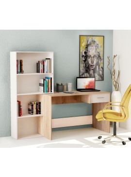 Γραφείο βιβλιοθήκη "PALOMA" σε χρώμα sonoma/λευκό 158x60x145 306-00001