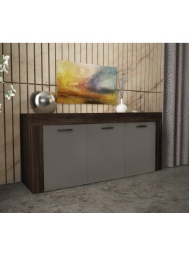 Μπουφές "LANA" σε χρώμα καρυδί/γκρι 150x40x81 306-00047