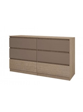 Συρταριέρα με 6 συρτάρια 1213076, Μόκα, 158,5x48.5x91 εκ., Genomax GenomCITY3076MOKA