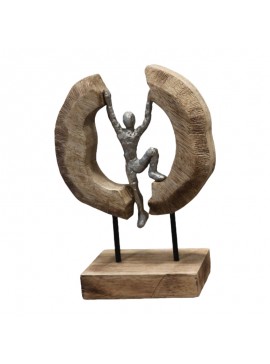 Επιτραπέζιο διακοσμητικό Dale Inart φυσικό μάνγκο ξύλο-αλουμίνιο 19x9x28εκ