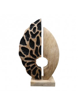 Επιτραπέζιο διακοσμητικό Ostor Inart φυσικό-μαύρο μάνγκο ξύλλο-μέταλλο 30x9x50εκ