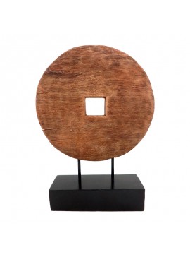 Επιτραπέζιο διακοσμητικό Cart Inart φυσικό μάνγκο ξύλο-μέταλλο 35.5x9x44εκ