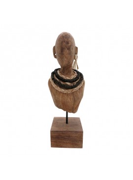 Προτομή Ebia Inart μάνγκο ξύλο-μέταλλο σε φυσική απόχρωση 17x12.5x44εκ