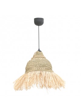 Φωτιστικό οροφής Boher Inart seagrass σε φυσική απόχρωση Φ33x76εκ