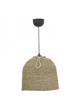 Φωτιστικό οροφής Lamper Inart ψάθινο φυσικό Φ34x87εκ