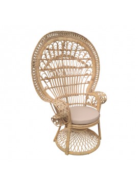 Intrahome Πολυθρόνα Dorothy intrahome με μπεζ μαξιλάρι-φυσικό rattan 115x57x150εκ | SKU: INTRAPA-425111113