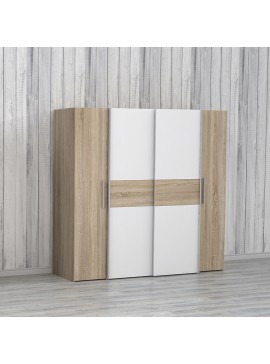 Ντουλάπα ρούχων Zuol Intrahome τετράφυλλη sonoma oak-λευκό μελαμίνης 200x61.5x190.5εκ INTRAPA-429111113