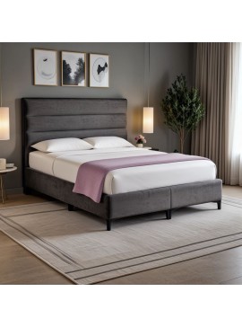 Κρεβάτι Lyen Intrahome ύφασμα σε ανθρακί απόχρωση 160x200εκ INTRAPA-434111144