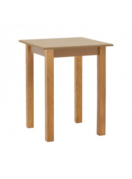 Τραπέζι Zolenio pakoworld μασίφ ξύλο οξιάς με επιφάνεια mdf λούστρο καρυδί 60x60x76εκ