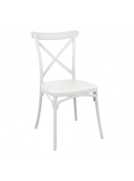 Καρέκλα Crossie pakoworld στοιβαζόμενη pp σε λευκή απόχρωση 38x46.5x82εκ