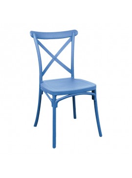 Καρέκλα Crossie pakoworld στοιβαζόμενη pp σε απόχρωση μπλε 38x46.5x82εκ