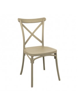 Καρέκλα Crossie pakoworld στοιβαζόμενη pp σε απόχρωση cappucino 38x46.5x82εκ