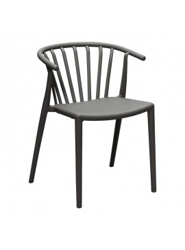 Πολυθρόνα Zelma pakoworld pp σε ανθρακί απόχρωση 55x53x73εκ