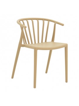 Πολυθρόνα Zelma pakoworld pp σε ανοιχτή απόχρωση cappuccino 55x53x73εκ