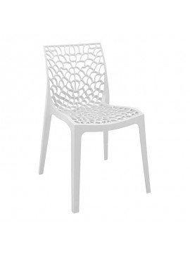 Καρέκλα στοιβαζόμενη Hush pakoworld pp σε λευκή απόχρωση 41x53x80.5εκ