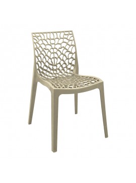 Καρέκλα στοιβαζόμενη Hush pakoworld pp σε cappuccino απόχρωση 41x53x80.5εκ