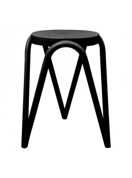 Σκαμπό Serzona pakoworld pp σε μαύρη απόχρωση Φ27x45.5εκ