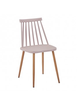 Καρέκλα Aurora I pakoworld pp σε μόκα απόχρωση-πόδι μεταλλικό φυσικό 43x48x79εκ