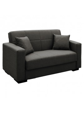 Καναπές-κρεβάτι με αποθηκευτικό χώρο διθέσιος Vox pakoworld ανθρακί ύφασμα 154x82x83εκ