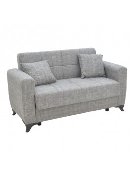 Καναπές-κρεβάτι με αποθηκευτικό χώρο διθέσιος Modesto pakoworld γκρι ύφασμα 155x85x80εκ