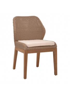 Intrahome Καρέκλα Swinton Intrahome σκελετός αλουμινίου με teak πόδι σε φυσική απόχρωση και pe rattan 53x63x86εκ | SKU: INTRAPA-445111115