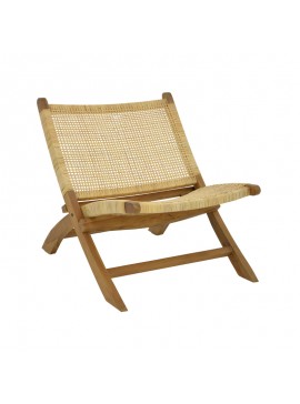 Intrahome Πολυθρόνα Jerenze Intrahome φυσικό teak ξύλο-φυσικό rattan 65x78x68εκ | SKU: INTRAPA-447111121