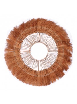 Διακοσμητικό τοίχου Ramine Inart μπανάνα ξύλο σε φυσική απόχρωση Φ70x10εκ