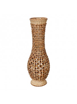 Intrahome Βάζο Gucre intrahome ξύλο-rattan pe σε φυσική απόχρωση Φ25x70εκ | SKU: INTRAPA-448111143
