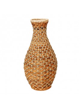Intrahome Βάζο Gucre I intrahome ξύλο-rattan pe σε φυσική απόχρωση Φ30x70εκ | SKU: INTRAPA-448111144