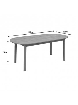 Τραπέζι Mizo Intrahome teak ξύλο σε φυσική απόχρωση 190x90x75εκ INTRAPA-451111110
