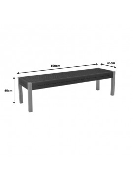 Παγκάκι Kyux Intrahome teak ξύλο και pe σχοινί σε φυσική απόχρωση 150x45x40εκ INTRAPA-451111125