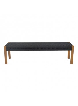Παγκάκι Kyux Intrahome teak ξύλο και pe σχοινί σε μαύρη απόχρωση 150x45x40εκ INTRAPA-451111126