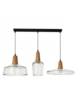 Φωτιστικό οροφής τρίφωτο Somele pakoworld διάφανο μέταλλο-γυαλί Φ73.8x23εκ