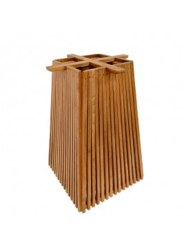 Βάση τραπεζιού μπαρ εσωτερικού χώρου Darius pakoworld mindi ξύλο σε φυσική απόχρωση 60x60x90εκ