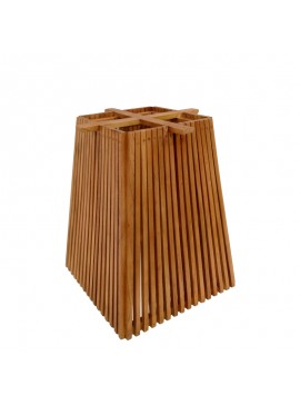 Βάση τραπεζιού εσωτερικού χώρου Darius pakoworld mindi ξύλο σε φυσική απόχρωση 60x60x75εκ