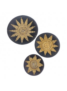 Διακοσμητικό τοίχου Circy Inart σετ 3 τεμ ψάθα σε μαύρη-μπεζ απόχρωση