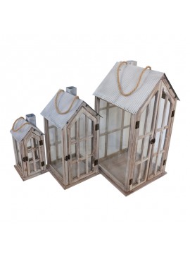 Intrahome Φανάρι Bearie intrahome σετ 3τεμ αλουμίνιο σε καφέ απόχρωση | SKU: INTRAPA-457111119