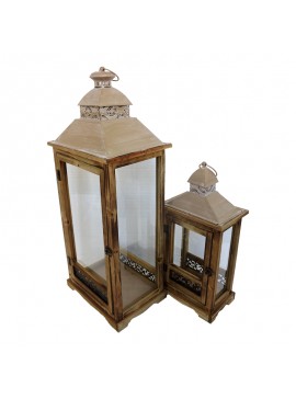 Intrahome Φανάρι Retrica intrahome σετ 2τεμ αλουμίνιο σε σκούρη καφέ απόχρωση | SKU: INTRAPA-457111123