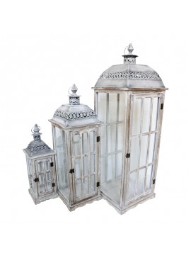Intrahome Φανάρι Penny intrahome σετ 3τεμ αλουμίνιο σε antic λευκή απόχρωση | SKU: INTRAPA-457111124