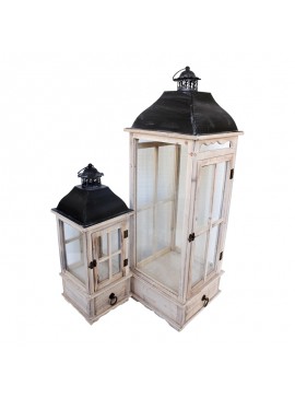 Intrahome Φανάρι Jaxon intrahome σετ 2τεμ αλουμίνιο σε white washed απόχρωση | SKU: INTRAPA-457111125