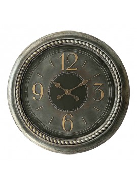 Ρολόι τοίχου Festo Inart σε ασημί αντικέ απόχρωση Φ55.9x5.6εκ