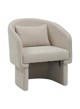 Πολυθρόνα Playmob pakoworld ύφασμα σε μπεζ απόχρωση 69x65x79εκ