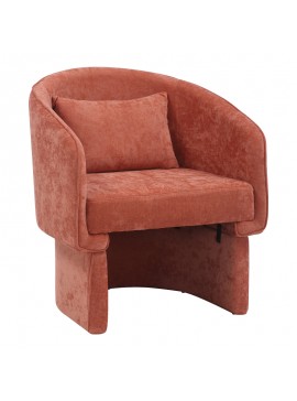 Πολυθρόνα Playmob pakoworld ύφασμα σε κεραμιδί απόχρωση 69x65x79εκ